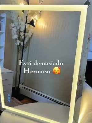 Espejo de tocador de baño LED para pared con doble luz frontal y trasera, antiempañante, a prueba de roturas, regulable, vidrio templado, función de memoria #espejodebaño #bathroommirror #espejosled #tiktokshopstockup #BlackFriday 