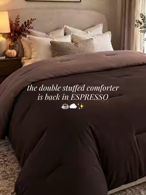 A FEW QUEEN SIZES LEFT !! #mellowsleep #comforter #marshmallowblanket #fluffybedding #falldealsforyou mellow sleep marshmallow comforter is back in espresso!
