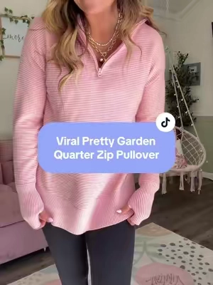 The viral @PrettyGarden quarter zip pullover is worth the hype! It looks and feels expensive! 