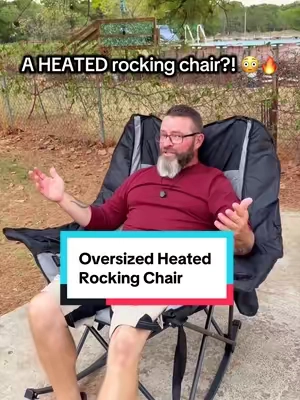 A heated rocking chair?! 🔥 Perfect for chilly nights, camping, football games, or just relaxing outside! #HeatedChair #CampingGear #OutdoorComfort #FallMustHave #TikTokShopFinds