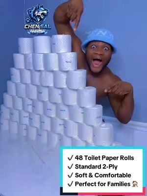 Stock up and stop worrying about running out! 🧻✨ ✔️ 48 Toilet Paper Rolls ✔️ Standard 2-Ply ✔️ Soft & Comfortable ✔️ Perfect for Families 🏠 ✔️ Great for Bathrooms, Offices & Businesses ✔️ Convenient Bulk Pack 📦 ✔️ Free Shipping 🚚 One order and you’re stocked! 🔥🛒 #chensal #ToiletPaper #48Rolls #BulkBuy #HomeEssentials  