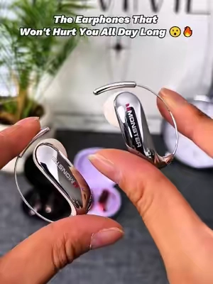 If you hate earbuds that feel heavy, try these 👀 The 0-Gravity titanium ear-hook design feels incredibly lightweight. #MonsterEarbuds #SportsEarbuds #Sweatproof #Waterproof #tiktokshopstockup  