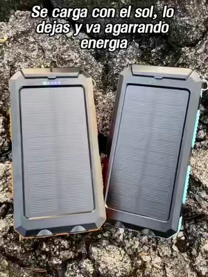 Se carga con el sol, lo dejas y va agarrando energía#SolarPowerBank #PortableCharger #EmergencyEssentials #outdoorgear #FathersDay 