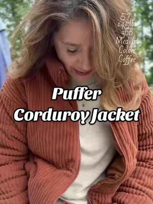 Puffer corduroy jacket by @DOKOTOO-US #corduroy #pufferjacket #fallfashiontrends #tiktokshopstockup #tiktokshopcreatorpicks 