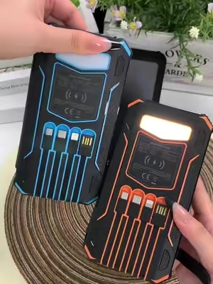 ❤️‍🔥Never run out of battery! 48,000mAh solar power bank with 4 built-in cables, 7 outputs, 15W fast charging and USB-C. Wireless, portable, and it even has a flashlight! Perfect for trips and emergencies. #solarpowerbank #portablecharger#DealsforYouDays #fathersdaygift #tiktokshopstockup