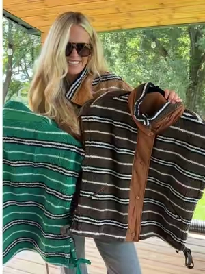 The cutest look for less sweater vest for fall and winter! These stripes are colors are perfect and these are so cozy and great quality too! #tiktokshopcreatorpicks #tiktokshopstockup #fallootd #sweatervest #sherpavest 