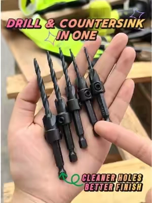 Drill. Countersink. Done. Clean finish every time. 🔥 #woodworkingtools #SEESENewArrivals #drillbitset #carpenter #tiktokshopstockup 