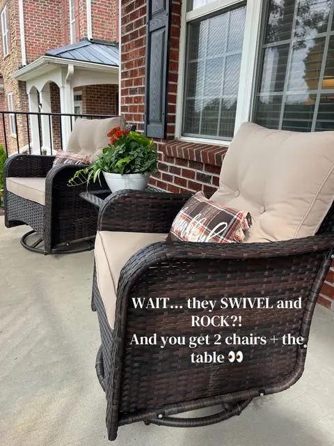 The absolute best porch/patio set! They rock and swivel and are actually super comfortable! 