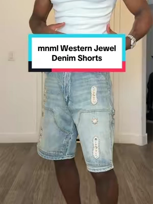 The jewels running down each side is fire and the denim is high quality 💎 #jewels #denimshorts #denim #tiktokshopfalldealsforyou #tiktokshopstockup 
