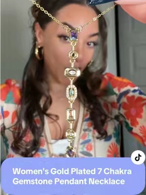 I’m a sucker for tiny details + mixed stones and this one does all the work for me 😭✨ #jewelryfinds #bohostyle #chakrahealing #chakrabalancing @modmintsjewelry #tiktokshopcreatorpicks modmints Women's Gold Plated 7 Chakra Pave Artificial Gemstone Fashion Pendant Necklace, Tarnish Proof Boho Spiritual Jewelry with Pendant Design & Iced Out Chains, Adjustable for Women's Casual/Yoga Use