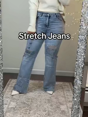 Replying to @Mariposa De Barrio 🦋🍻🖤 Women's Rhinestone Flare Jeans High Waisted Distressed Ripped Jeans Y2K Retro Streetwear Denim Pants @ChicMe_official #sohochic #jeans #TikTokShopCreatorPicks #tiktokshopblackfridaysale #tiktokshopstockup 