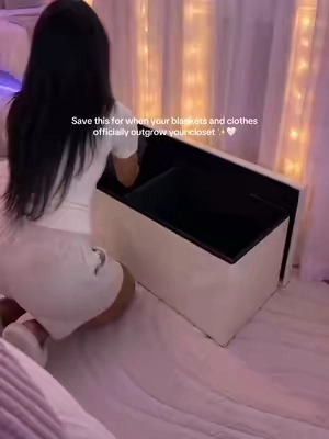 Bring this storage upgrade home 👀😱💕#storagesolutions #bedroomupgrade #ottoman #homereset #bedroomfinds 