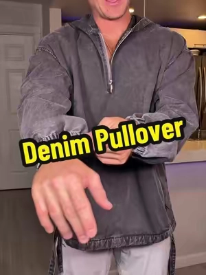 Denim Pull-Over Hoodies! #denim #denimjacket #pullover #clothing #tiktokshopcreatorpicks 