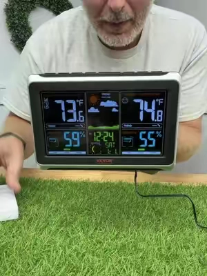 VEVOR Wireless Digital Weather Station Indoor Outdoor Thermometer With Color Display Atomic Clock Weather Forecast And Outdoor Sensor #WeatherStation #IndoorOutdoorThermometer #TikTokShopCreatorPicks #tiktokshopstockup #toolupgrade @VEVOR Store 