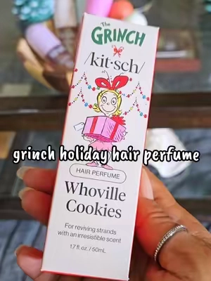 🎄The @Kitsch Grinch Whoville Cookies hair perfume is back. RUN, it's too good to miss. 💯 #hairperfume #fragrances #smellgood  #stockingstufferideas #girlythings 