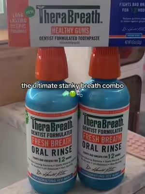 go in with the toothpaste AND mouthwash = kills all bad breath 🫧🧼 #therabreath #therabreathoralrinse #mouthwash #badbreath 