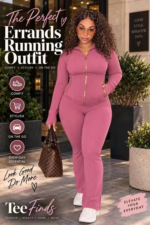 Okayyy, this set is giving comfortable AND put together 😍 The jacket cinches the waist, the pants are stretchy, and the whole fit is perfect for running errands without looking like you just rolled out the house 😂💗 I’m wearing a size Medium — 5’6” | 185 lbs. ✨ Sculpting fit ✨ Stretchy + comfortable ✨ Waist-defining jacket  ✨ Perfect for everyday wear #Activewear #Athleisure #MidsizeFashion #CurvyFashion #WorkoutSet 