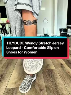 922  HEYDUDE Wendy Stretch Jersey Leopard - Comfortable Slip on Shoes for Women @@HeyDude##TiktokShopCreatorPicks##TiktokShopFallDealsForYou##HEYDUDENewArrivals##HEYDUDENewArrivalsCampaign