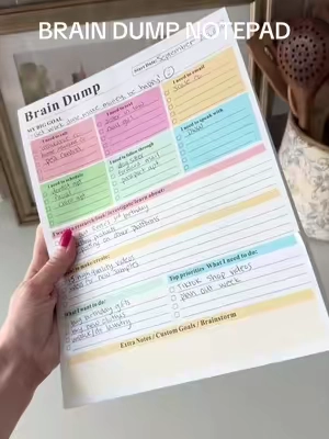 Take your stress levels from a 1000 to a 0 🤯 #braindump #stressmanagement #organizedlife #todolist #planner 