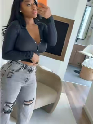 Remi Ripped Stretch Baggy Jeans - Grey