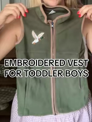This mallard duck embroidered vest for toddler boys is adorable #toddlerboy #toddlerboyfashion #boymom 