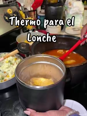 40 oz, recipiente para almuerzo de acero inoxidable con aislamiento al vacío para adultos, tarro térmico a prueba de fugas con tapa de boca ancha con hebilla y cuchara. Vajilla. Lata rígida para el almuerzo, color negro, 40 oz, acero inoxidable.#Lonchera#lunch #lunchbox #thermo #lonche 