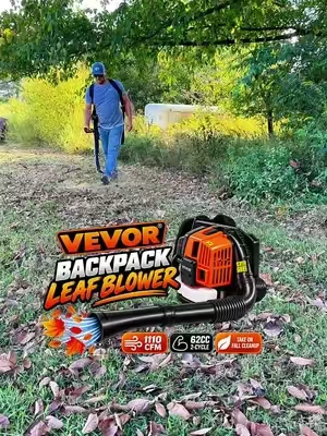 TITLE: VEVOR 62CC Gas Backpack Leaf Blower | 1110 CFM 2-Cycle Lawn & Yard Cleanup DESCRIPTION: Take on heavy fall cleanup with the VEVOR 62CC gas powered backpack leaf blower. Featuring up to 1110 CFM airflow, manual throttle and cruise control, this 2-cycle blower is built for clearing leaves, grass clippings and outdoor debris around lawns, driveways and larger properties. Backpack design makes it a practical choice for homeowners, property maintenance and seasonal yard cleanup. #LeafBlower #BackpackBlower #LawnCare #YardCleanup #OutdoorPowerEquipment KEYWORDS: VEVOR leaf blower, VEVOR 62CC leaf blower, 62CC backpack blower, gas powered leaf blower, backpack leaf blower, 1110 CFM leaf blower, 2 cycle leaf blower, powerful leaf blower, fall leaf cleanup, wet leaf cleanup, lawn care equipment, yard cleanup tools, outdoor power equipment, driveway cleanup, property maintenance, fall cleanup
