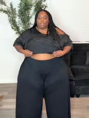 Plus Size High Waist Wide Leg Pants #plussize #fashion #wideleg #tiktokshop #fyp 