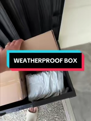No covered porch? Give your delivery driver somewhere dry to put your packages 📦 #packagedelivery #porchideas #outdoorstorage #storagebox #tiktokshopcreatorpicks 