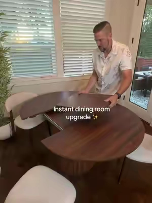 🍽️✨ This extendable dining table goes from round to oval when you need extra seating, plus the center base has hidden storage built right in. Such a smart option for dining rooms where you want more flexibility without taking up extra space every day. #DiningRoomFinds #DiningTable #ExtendableTable #SpaceSavingFurniture #HomeFinds extendable dining table round dining table oval dining table expandable dining table dining table with storage hidden storage dining table wood dining table space saving dining table small dining room furniture dining room table kitchen table modern dining table