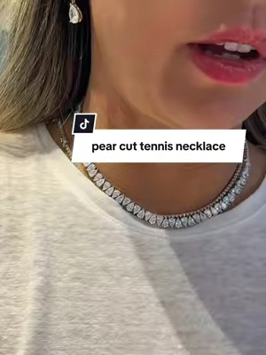 14k Pear cut tennis necklace is stunning!! #pearcuttennisnecklace #tennisnecklace #backtoschool #tiktokshopcreatorpicks #spotlightfinds @PAVOI 
