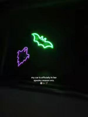 The cutest LED soooky szn decor for your car 👻 #halloween #caraccessories #spookyseason #spookyszn #ledlights 