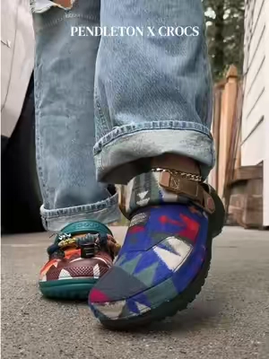 Pendleton x CROCS collaboration clogs are here! 🎣⛺️🌲 #crocs #pendletoncrocs #pendleton 