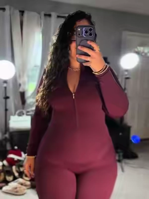 This jumpsuit!!! #plussizefashion #womensfashion #jumpsuit #athleisurewear 