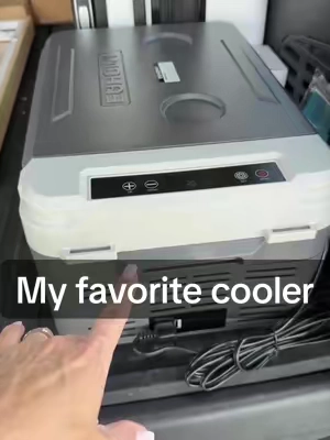 This portable car refrigerator keeps drinks and food cold wherever you go, with digital temperature control and Bluetooth right from your phone. #PortableFridge #CarRefrigerator #CampingGear #RoadTripEssentials #RVLife @EUHOMY 
