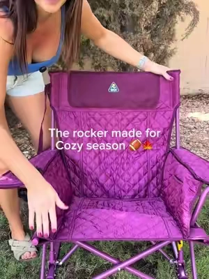 This new quilted insulated kickback rocker by GCI is PERFECT for all the cozy season activities!! #gci #outdoorrockingchair #gcioutdoor #ad #tailgating 