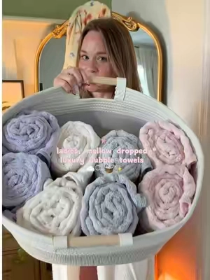 BRAND NEW MELLOW- the bubble towels! So fluffy and plush ☁️🫧✨ #towels #towelset #bathtowel #mellow #mellowsleep @Mellow Sleep 