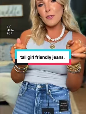 Only 5’6”, but all legs. Boutique denim is NEVER long enough for me until these from @Wild Oak Boutique #risenjeans #wikdoakboutique #comfyjeans #stretchyjeans #tallgirljeans 