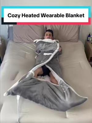I wish I knew about these heated blankets sooner!! #heatedblanket #blanket #cozyblanket #wearableblanket #winteressentials 