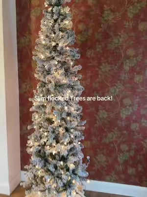 No one told me you can have multiple trees in your home!! #slimchristmastree #christmastree #flockedtree 