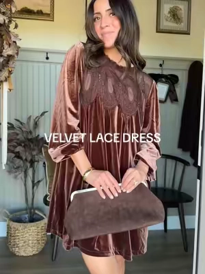 I found the PERFECT dress for you!! wearing a small 🍂 @Yeokou @yeokou_fashion  #babydolldress #velvetdress #fallfamilypictures #falldress 