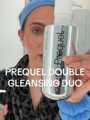 a Derm- approved double cleansing routine that doesn’t break the bank 🫧  ✨ FULL SIZE pre gleanse oil (melt away makeup, sweat, spf) + Gleanser (gently cleanse) Perfect duo for a double cleanse! @Prequel  #prequel #prequelskin #prequelpartner #affordableskincare #doublestandards  *everyone’s skin is different and results may vary* 