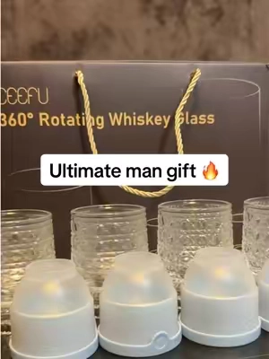 This set of 4 drinking glasses is the ultimate gift #spinningglass #whiskeyglasses #drinkingglasses #drinkingglass #tiktokshopstockup 
