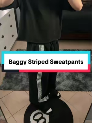 Tuff and affordable baggy striped sweats, I’m 5’8” 140lbs wearing small 🔥#mensfashion #streetwear #falloutfits #baggysweats #shakawear 