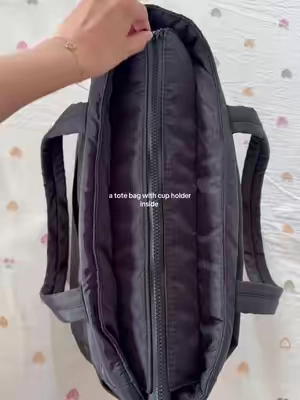 a perfect tote bag with cup holder inside! #totebag #collegebag #workbag #officebag #unibag 