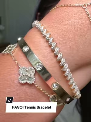 This PAVOI Tennis Bracelet looks so much more expensive than it is 🤩 #tennisbracelet #braceletstack #pavoijewelry #affordablejewelry #goldplatedjewelry @PAVOI 