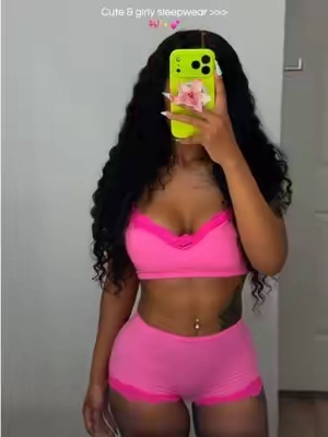 Cute pink pajamas 💕 wearing size small  . . . . . #sleepwear #pajamaset #lingerieset #cutesleepwear 