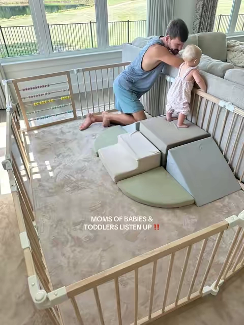 This is the color beige 🤎 #baby #babyplay #playmat #babytoy #playpen 