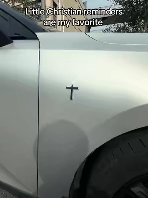 My favorite decoration: Cross stickers. They can be stuck anywhere. They are very firm and friendly to the car paint.#jesus #itsgod #faithtok #godisgood #cross