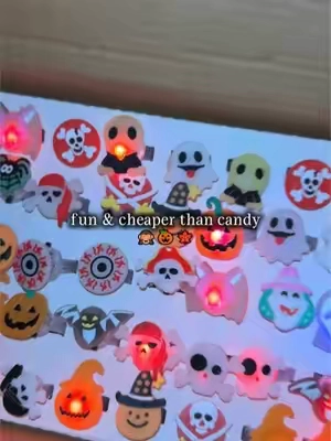 Kids are sure to love this cool and safe gift compared to candy. 🎃😍 50pcs LED Lights Halloween Ring Light Up Pumpkin 🎃#halloween #spookyseason #halloween2026 #MustHave #HalloweenMakeup